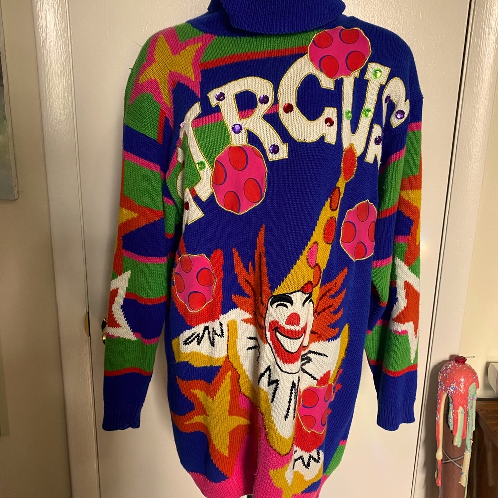 Vintage 90’s Circus Clown Sweater